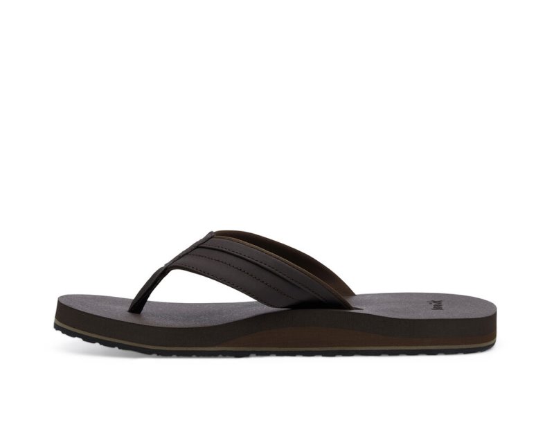 Sanuk Ziggy Water Friendly Men's Flip Flops Dark Brown | Canada 189YXF